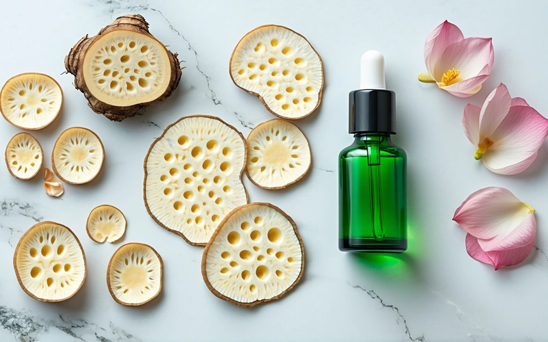தாமரை வேர் சாறு பொலிவேற்றும் சீரம் K-beauty மூலிகை சரும பராமரிப்பு இந்தியா